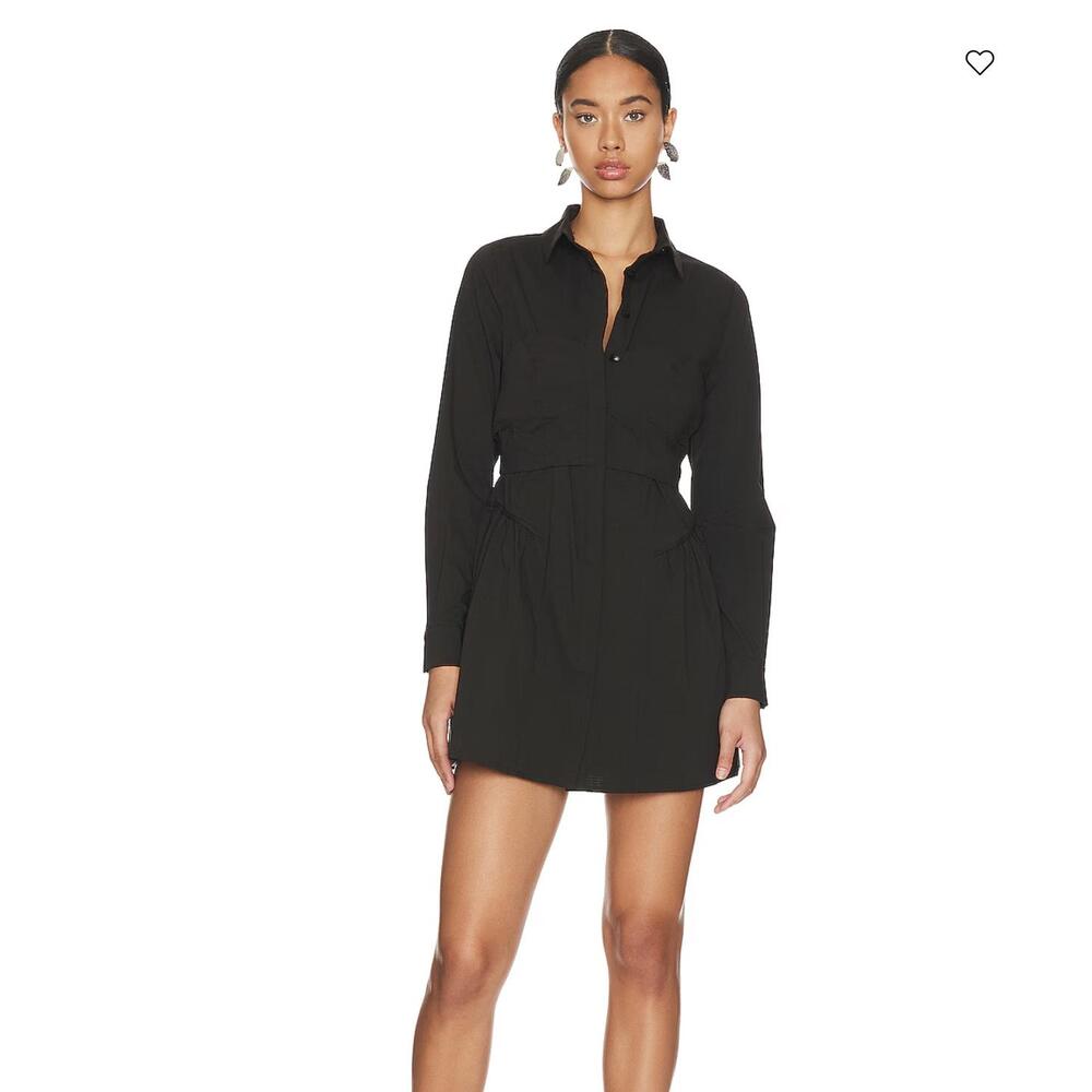 Sovere revolve Black Long Sleeve Waist Detail Shirt Dress Size Extra Small